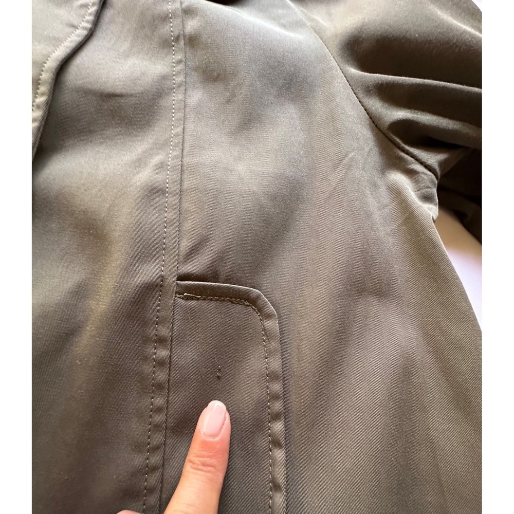 Vertigo Paris Women Cropped Jacket Olive‎ Green Button Front Peter Pan Collar M - Picture 13 of 13